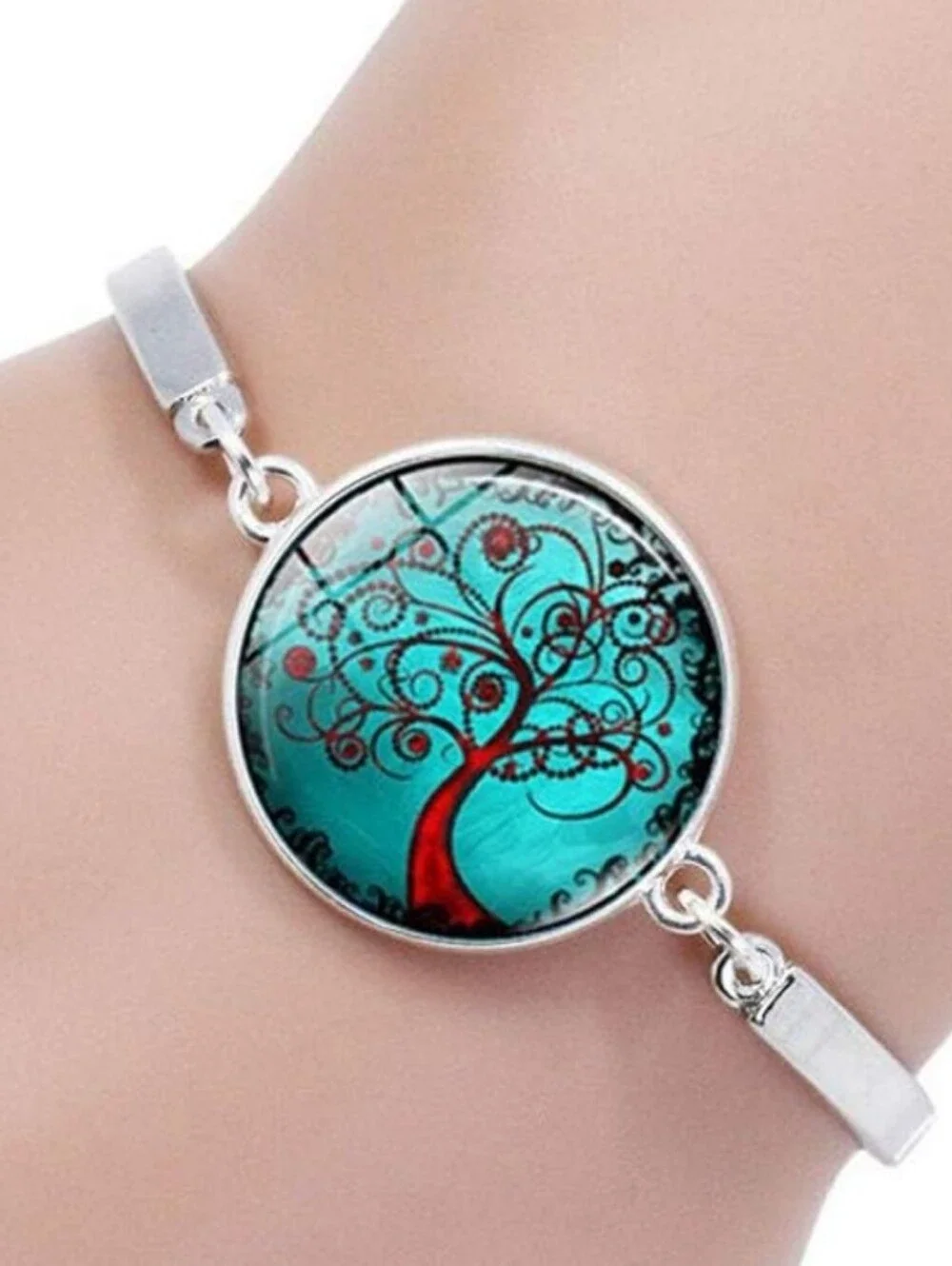 Turquoise Tree of Life Jewelry Set - Necklace, Bracelet & Earrings